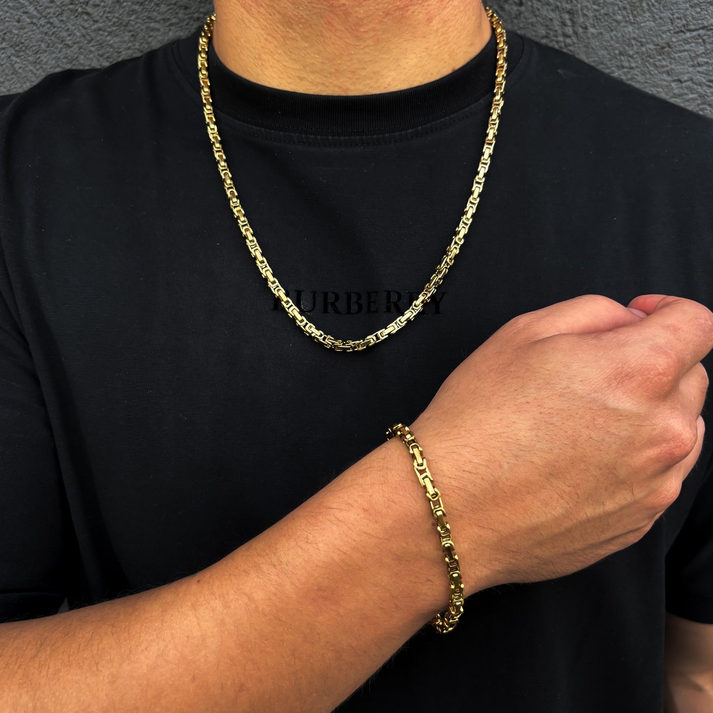 Cadena Rustica + Pulsera + Dije Opcional