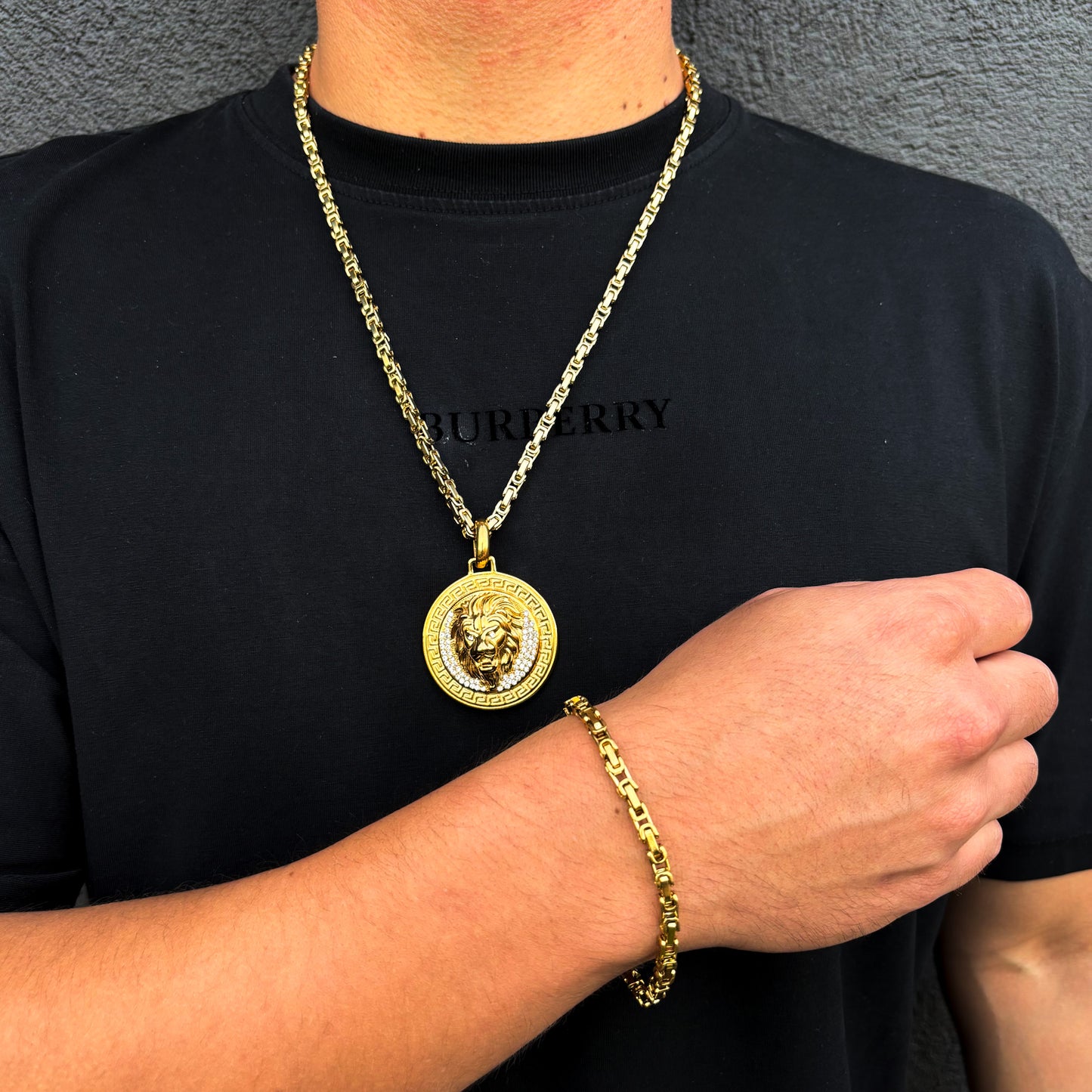 Cadena Rustica + Pulsera + Dije Opcional