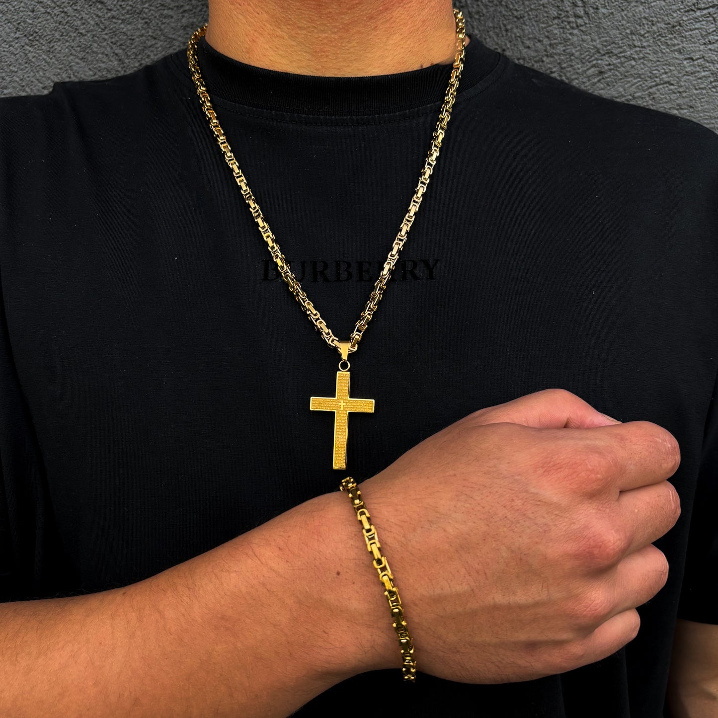 Cadena Rustica + Pulsera + Dije Opcional