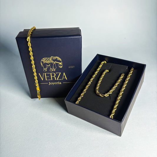Cadena Lazo + Pulsera + Dije opcional