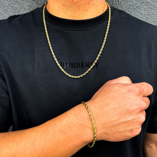 Cadena Lazo + Pulsera + Dije opcional