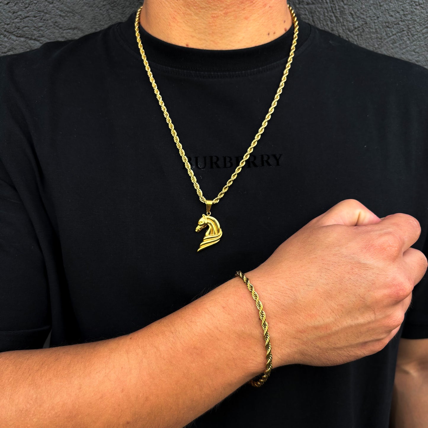 Cadena Lazo + Pulsera + Dije opcional